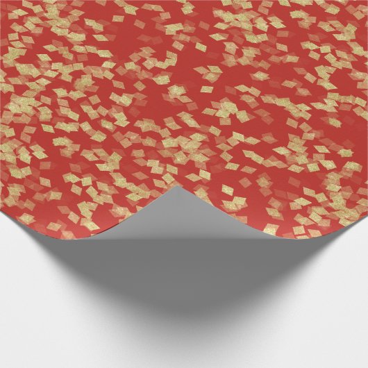 Red Gold Glam Verjaardag Cadeaupapier (Hoek)