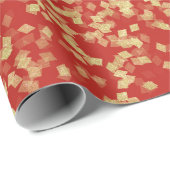 Red Gold Glam Verjaardag Cadeaupapier (Rol Hoek)