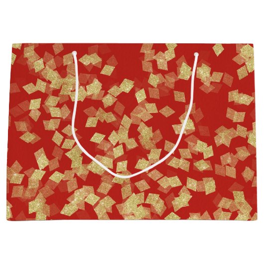Red Gold Glam Verjaardag Groot Cadeauzakje (Voorkant)