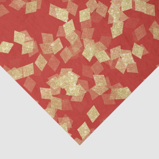 Red Gold Glam Verjaardag Tissuepapier (Detail)