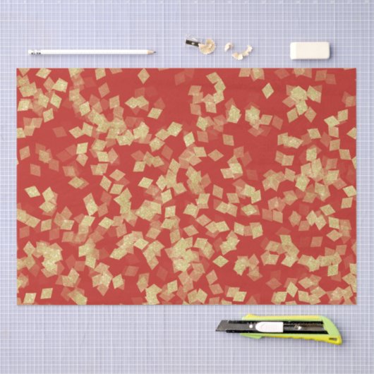 Red Gold Glam Verjaardag Tissuepapier (Craft)