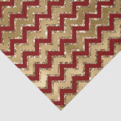 Red Gold Glam Zigzag Stripes Kerstmis Tissuepapier (Detail)