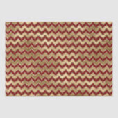 Red Gold Glam Zigzag Stripes Kerstmis Tissuepapier (Voorkant)