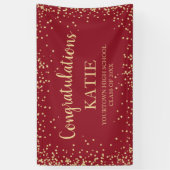 Red Gold Glitter Afstuderen gefeliciteerd Spandoek (Verticaal)