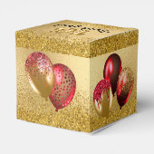 Red Gold Glitter Balloons Sweet 16 Zestien Bedankdoosjes (Achterkant)
