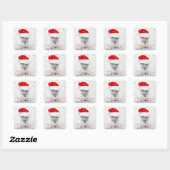 RED Gold Glitter Confetti Vrolijk kerstfeest | FOT Vierkante Sticker (Vel)