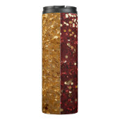 Red Gold Glitter Festive Confetti Thermosbeker (Achterkant)