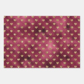 Red Gold Glitter Hearts Inpakpapier Vel (Voorkant)