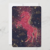 Red Gold Glitter Horse Lunar New Year Party Kaart (Achterkant)