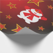 Red Gold Glitter-kerststerren & Snowman Cadeaupapier (Hoek)