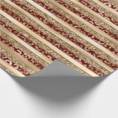 Red Gold Glitter Leopard Print Stripes Cadeaupapier (Hoek)