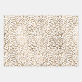 Red Gold Glitter Leopard Print Stripes Inpakpapier Vel (Voorkant 3)