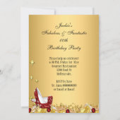 Red Gold Glitter op hoog niveau Fabulous Party Kaart (Achterkant)