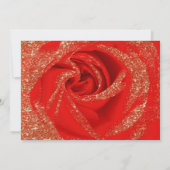 Red Gold Glitter Roos White Wood Shabby Chic Kaart (Achterkant)