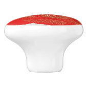 Red Gold Glitter Roos White Wood Shabby Chic Keramische Knop (Zijkant)