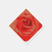 Red Gold Glitter Roos White Wood Shabby Chic Servet (Hoek)