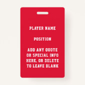 Red & Gold Glitter School Football Team Sport Badge (Achterkant)