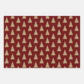 Red Gold Glitter Shine-kerstbomen      Inpakpapier Vel (Voorkant)