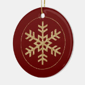 Red Gold Glitter Snowflake Keramisch Ornament (Links)