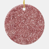 Red Gold Glitter Snowflake Keramisch Ornament (Achterkant)