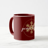 Red Gold Glitter Snowflake Mok (Voorkant links)