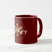 Red Gold Glitter Snowflake Mok (Voorkant rechts)