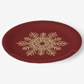 Red Gold Glitter Snowflake Papieren Bordje (Gekanteld)