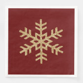 Red Gold Glitter Snowflake Servet (Voorkant)