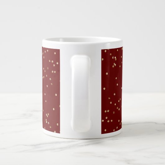 Red Gold Glitter Sparkle-kerstboom    Grote Koffiekop (Achterkant)