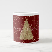 Red Gold Glitter Sparkle-kerstboom    Grote Koffiekop (Voorkant)