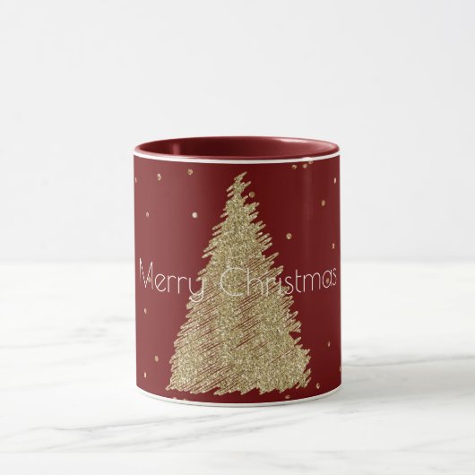 Red Gold Glitter Sparkle-kerstboom   Mok (Midden)
