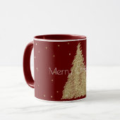 Red Gold Glitter Sparkle-kerstboom   Mok (Voorkant links)