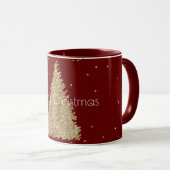 Red Gold Glitter Sparkle-kerstboom   Mok (Voorkant rechts)