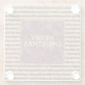 Red Gold Glitter Sparkle Stripes Kerstmis Glazen Onderzetter (Achterkant)