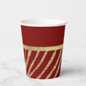 Red Gold Glitter Zebra Papieren Bekers (Achterkant)