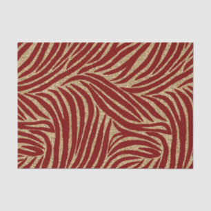 Red Gold Glitter Zebra Verjaardag Tissuepapier