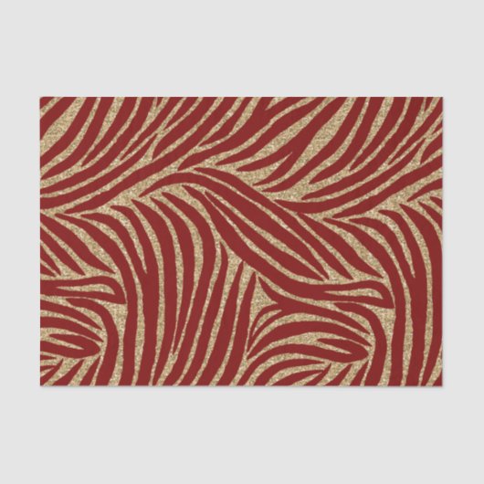 Red Gold Glitter Zebra Verjaardag Tissuepapier (Voorkant)
