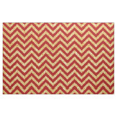 Red Gold Glitter Zigzag Stripes Chevron Pattern Stof (Fat Quarter)
