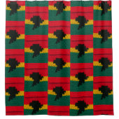 Red Gold Green Black Africa Artisan Crochet Print Douchegordijn (Voorkant)