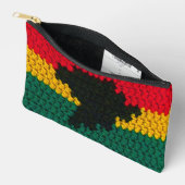 Red Gold Green Black Africa Artisan Crochet Print Etui (Open)