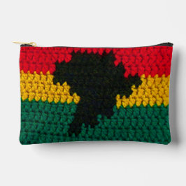 Red Gold Green Black Africa Artisan Crochet Print Etui