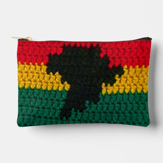 Red Gold Green Black Africa Artisan Crochet Print Etui (Voorkant)