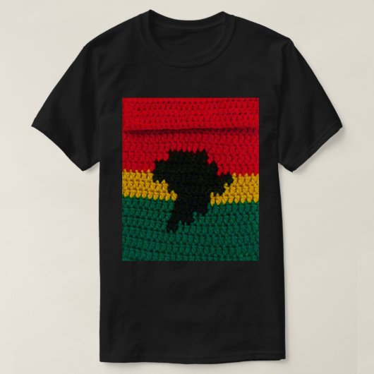 Red Gold Green Black Africa Artisan Crochet Print T-shirt (Design voorkant)