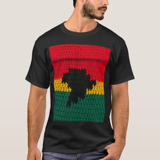 Red Gold Green Black Africa Artisan Crochet Print T-shirt (Voorkant)