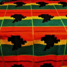 Red Gold Green Black Africa Map Crochet Afdrukken
