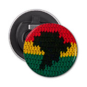 Red Gold Green Black Africa Map Crochet Print Button Flesopener (Voorkant)