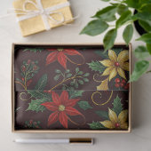 Red Gold Green Christmas Florals Decoupage Tissuepapier (Geschenk)