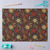 Red Gold Green Christmas Florals Decoupage Tissuepapier (Craft)