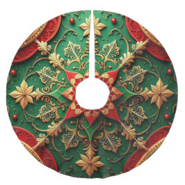 Red Gold Green Decorative Tree Skirt Kerstboom Rok