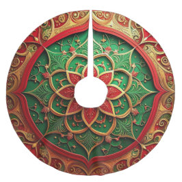 Red Gold Green Decorative Tree Skirt Kerstboom Rok